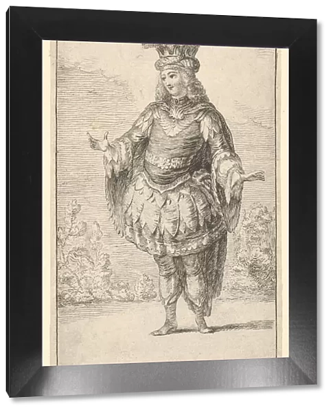 Habit de Roy: a man wearing a tonnelet decorated with rosettes, a crown and a turban w