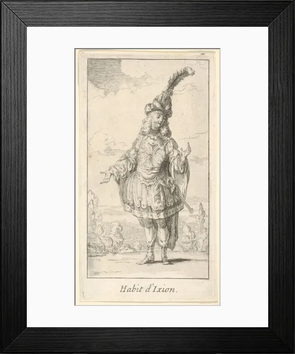 Framed Print : Habit d Ixion: a man wearing a tonnelet with a sword in the belt, a turban with one la Framed Print : Habit d Ixion: a man wearing a tonnelet with a sword in the belt, a turban with one la