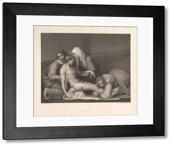 Framed Print : The Lamentation of Christ, 1841. Creator: Franz Anton Erich Moritz Steinla Framed Print : The Lamentation of Christ, 1841. Creator: Franz Anton Erich Moritz Steinla