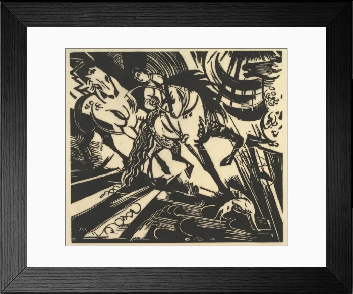 Framed Print : The Riding School, 1913. Creator: Franz Marc Framed Print : The Riding School, 1913. Creator: Franz Marc