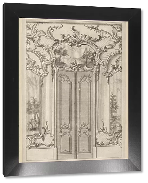 Wall Elevation with a Double Door, from Wandfüllungen, ca. 1748-70