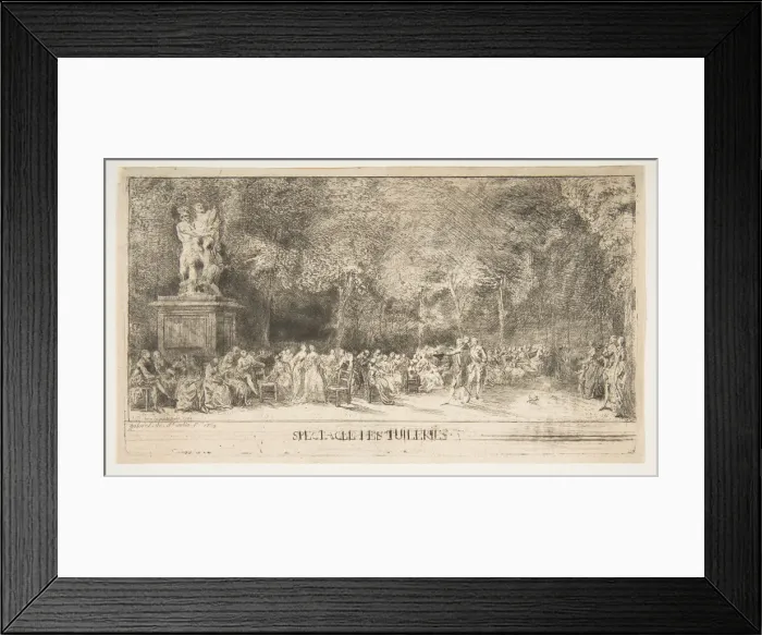 Framed Print : Scene in the Tuileries: The Chairs, 1760. Creator: Gabriel de Saint-Aubin Framed Print : Scene in the Tuileries: The Chairs, 1760. Creator: Gabriel de Saint-Aubin