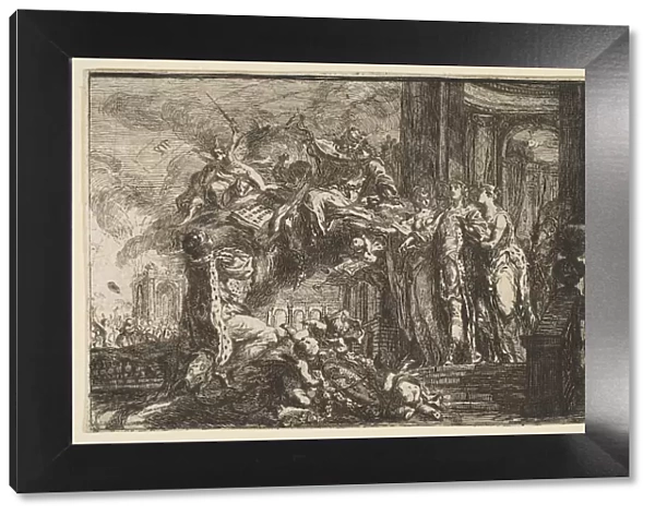 Allegorie sur la Convalescence du Dauphin, 1752. Creator: Gabriel de Saint-Aubin