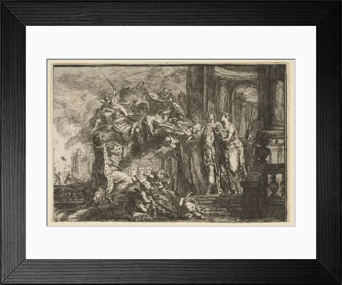Framed Print : Allegorie sur la Convalescence du Dauphin, 1752. Creator: Gabriel de Saint-Aubin Framed Print : Allegorie sur la Convalescence du Dauphin, 1752. Creator: Gabriel de Saint-Aubin