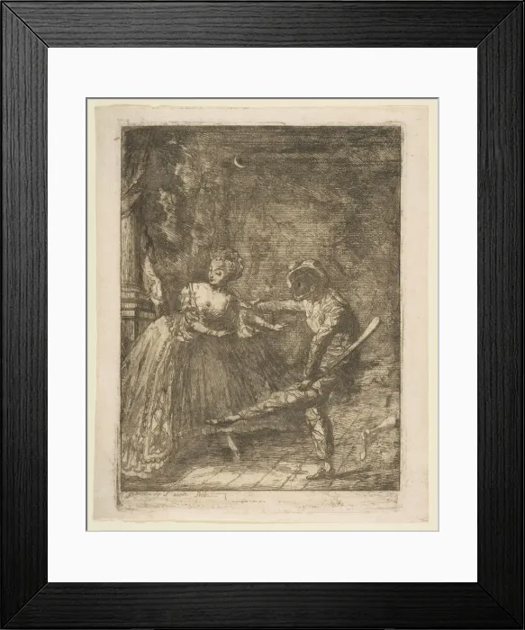 Framed Print : Le Theatre Italien. Creator: Gabriel de Saint-Aubin Framed Print : Le Theatre Italien. Creator: Gabriel de Saint-Aubin