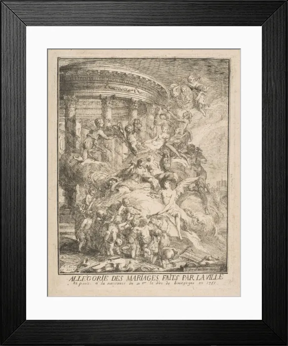 Framed Print : Allegorie des mariages faits par la Ville de Paris a la naissance du Duc de Bourgogne Framed Print : Allegorie des mariages faits par la Ville de Paris a la naissance du Duc de Bourgogne