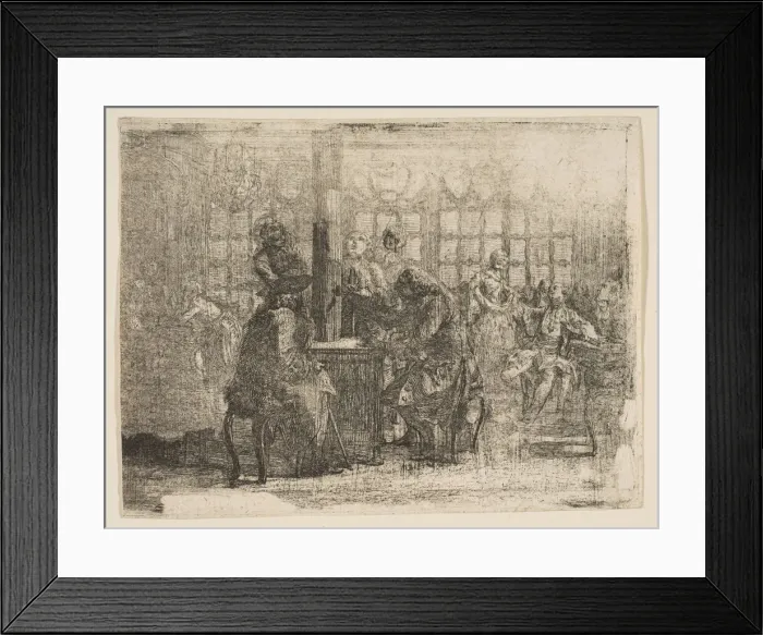 Framed Print : Les Nouvellistes, 1752. Creator: Gabriel de Saint-Aubin Framed Print : Les Nouvellistes, 1752. Creator: Gabriel de Saint-Aubin