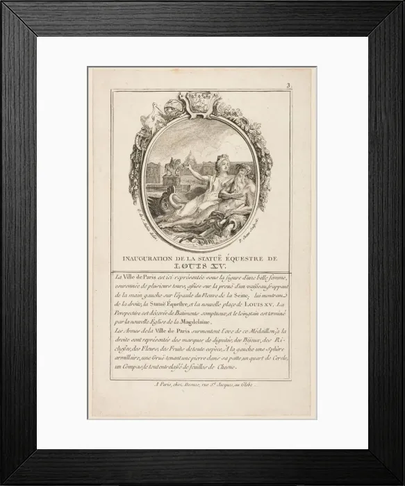 Framed Print : Inauguration de la statue equestre de Louis XV, 1766. Creator: Pierre Chenu Framed Print : Inauguration de la statue equestre de Louis XV, 1766. Creator: Pierre Chenu