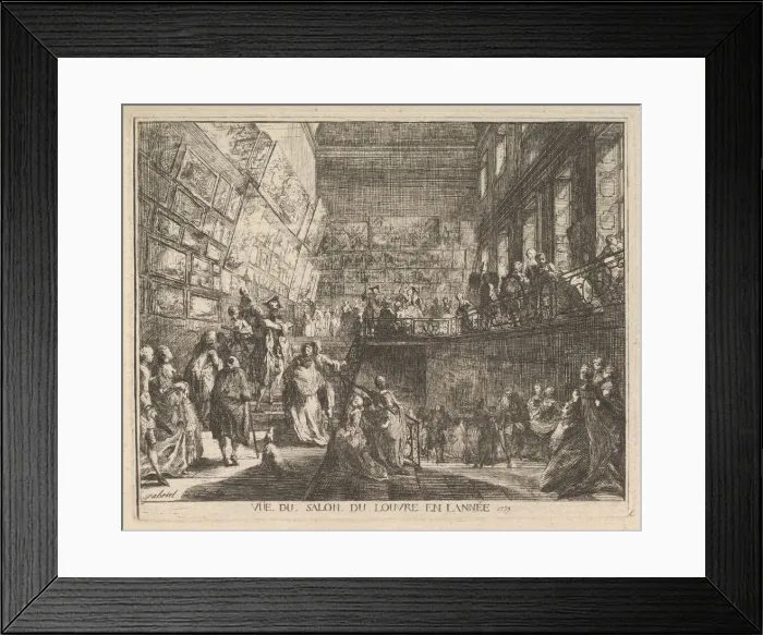 Framed Print : Vue du Salon du Louvre en l annee 1753, 1753. Creator: Gabriel de Saint-Aubin Framed Print : Vue du Salon du Louvre en l annee 1753, 1753. Creator: Gabriel de Saint-Aubin