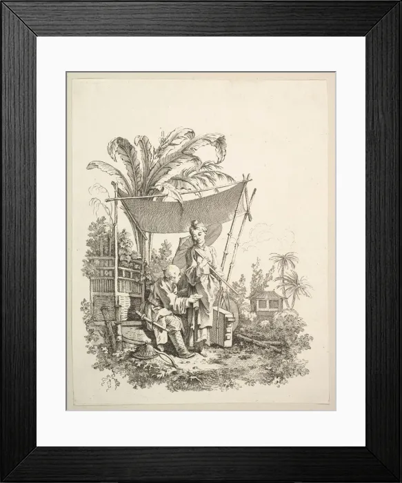 Framed Print : Woman Showing Curiosities to Soldier, ca. 1742. Creator: Gabriel Huquier Framed Print : Woman Showing Curiosities to Soldier, ca. 1742. Creator: Gabriel Huquier