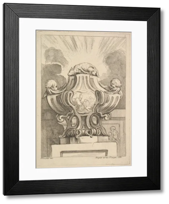 Framed Print : Design for an Urn, 1725-72. Creator: Gabriel Huquier Framed Print : Design for an Urn, 1725-72. Creator: Gabriel Huquier