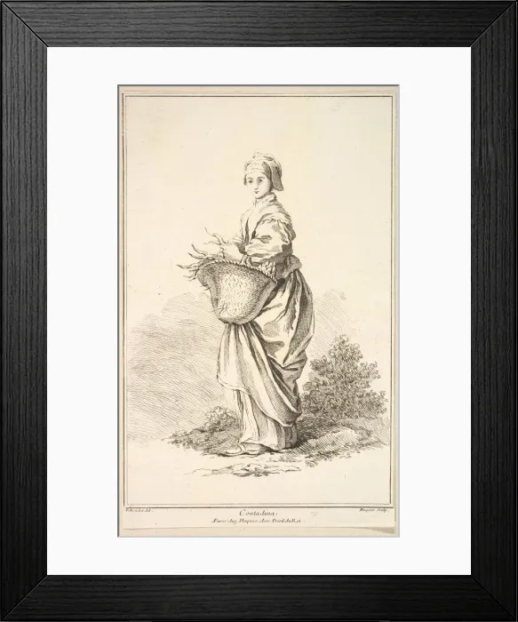 Framed Print : Contadina, from Recueil de diverses fig. res etrangeres Inventees par F Framed Print : Contadina, from Recueil de diverses fig. res etrangeres Inventees par F