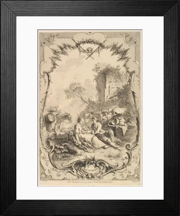 Framed Print : Pastorale, 18th century. Creator: Gabriel Huquier Framed Print : Pastorale, 18th century. Creator: Gabriel Huquier