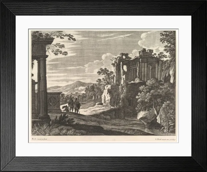 Framed Print : Travelers Visiting Ruins, mid-17th century. Creator: Gabriel Perrelle Framed Print : Travelers Visiting Ruins, mid-17th century. Creator: Gabriel Perrelle