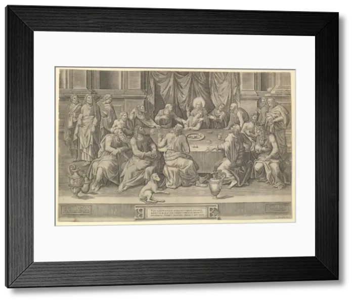 Framed Print : The Last Supper, 1564. Creator: Gaspare Osello Framed Print : The Last Supper, 1564. Creator: Gaspare Osello