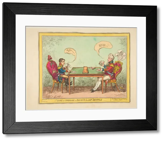 Framed Print : A Game of Cribbage or Boneys Last Shuffle, June 6, 1814. Creator: George Cruikshank Framed Print : A Game of Cribbage or Boneys Last Shuffle, June 6, 1814. Creator: George Cruikshank
