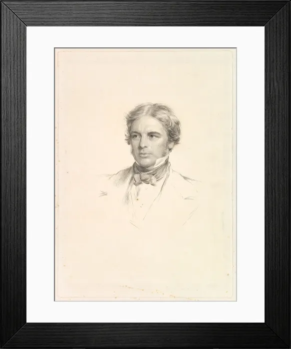 Framed Print : Portrait of Michael Faraday, 1852. Creator: William Holl Framed Print : Portrait of Michael Faraday, 1852. Creator: William Holl