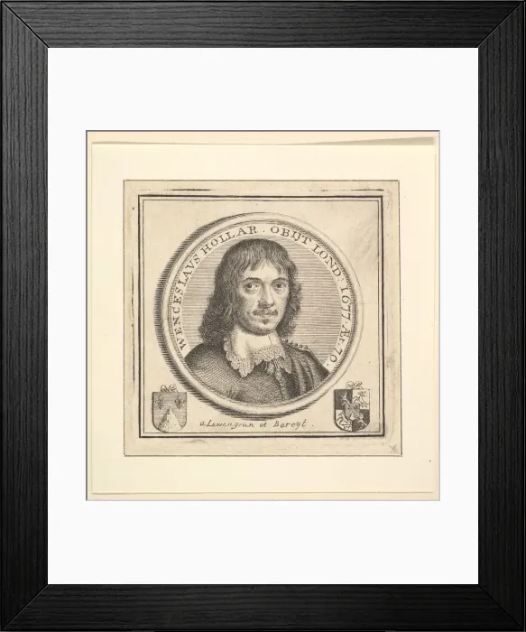 Framed Print : Bust of Hollar in a Circular Frame (published in Vertue s Framed Print : Bust of Hollar in a Circular Frame (published in Vertue s