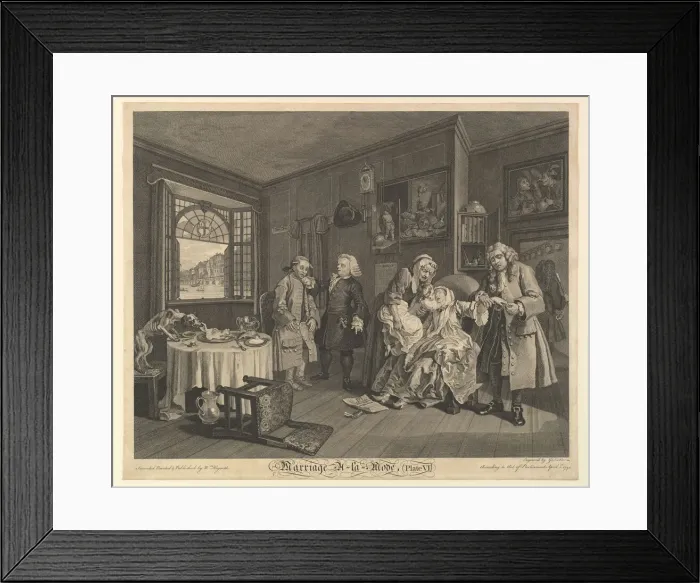 Framed Print : Marriage A-la-Mode, Plate VI, April 1, 1745. Creator: Gerard Jean-Baptiste Scotin Framed Print : Marriage A-la-Mode, Plate VI, April 1, 1745. Creator: Gerard Jean-Baptiste Scotin