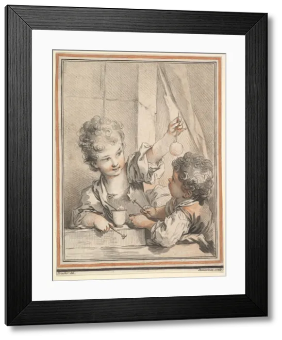 Framed Print : Les Enfants physiciens. Creator: Gilles Demarteau Framed Print : Les Enfants physiciens. Creator: Gilles Demarteau