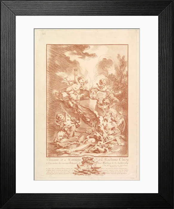 Framed Print : Allegorie pour la Commemoration d un Mariage (Allegory for the Commemoration o Framed Print : Allegorie pour la Commemoration d un Mariage (Allegory for the Commemoration o