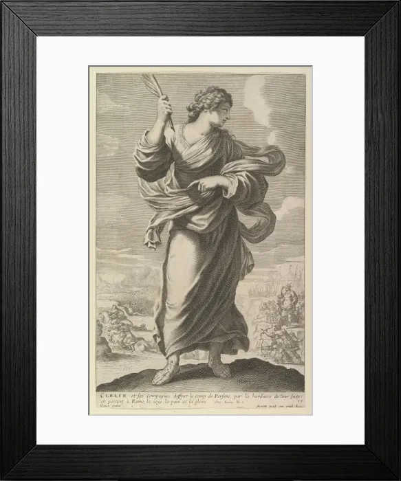 Framed Print : Clelie, 1647. Creators: Gilles Rousselet, Abraham Bosse Framed Print : Clelie, 1647. Creators: Gilles Rousselet, Abraham Bosse