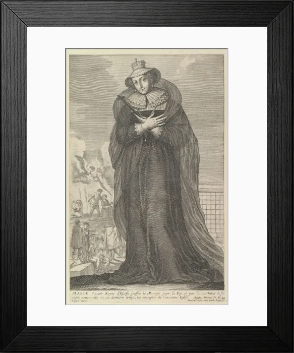 Framed Print : Marie Stuart, 1647. Creators: Gilles Rousselet, Abraham Bosse Framed Print : Marie Stuart, 1647. Creators: Gilles Rousselet, Abraham Bosse