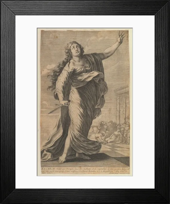 Framed Print : Lucrece, 1647. Creators: Gilles Rousselet, Abraham Bosse Framed Print : Lucrece, 1647. Creators: Gilles Rousselet, Abraham Bosse