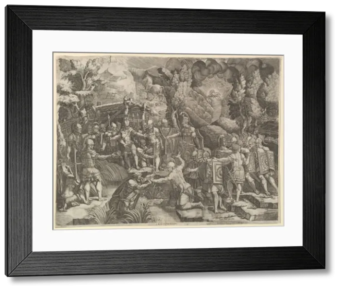Framed Print : Sinon Deceiving the Trojans, mid-1540 s. Creator: Giorgio Ghisi Framed Print : Sinon Deceiving the Trojans, mid-1540 s. Creator: Giorgio Ghisi