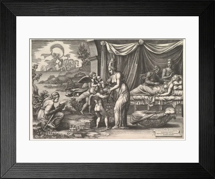 Framed Print : Allegory of Birth, 1558. Creator: Giorgio Ghisi Framed Print : Allegory of Birth, 1558. Creator: Giorgio Ghisi