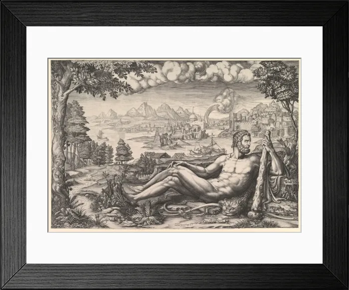 Framed Print : Hercules Resting from His Labors, 1567. Creator: Giorgio Ghisi Framed Print : Hercules Resting from His Labors, 1567. Creator: Giorgio Ghisi