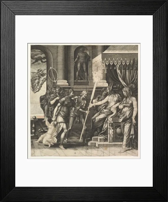 Framed Print : The Calumny of Apelles, 1560. Creator: Giorgio Ghisi Framed Print : The Calumny of Apelles, 1560. Creator: Giorgio Ghisi