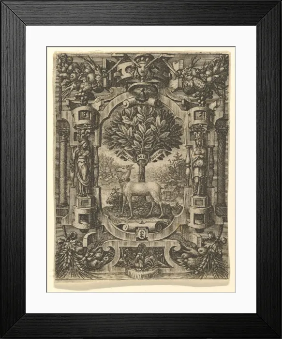 Framed Print : Emblem of Lucrezia Gonzaga, before 1566. Creator: Giorgio Ghisi Framed Print : Emblem of Lucrezia Gonzaga, before 1566. Creator: Giorgio Ghisi