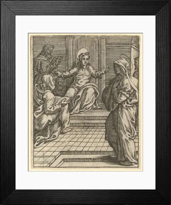 Framed Print : The Virgin of Sorrows: Christ Disputing with the Doctors; one of nine surrounding compa Framed Print : The Virgin of Sorrows: Christ Disputing with the Doctors; one of nine surrounding compa