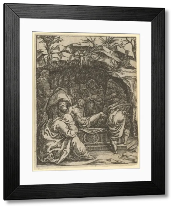 Framed Print : The Virgin of Sorrows: The Entombment; one of nine surrounding compartments from the Vi Framed Print : The Virgin of Sorrows: The Entombment; one of nine surrounding compartments from the Vi