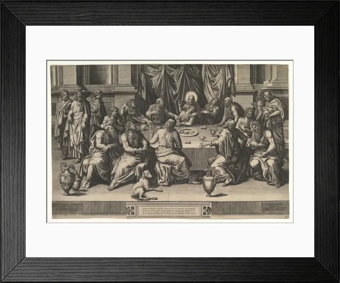 Framed Print : The Last Supper, 1551. Creator: Giorgio Ghisi Framed Print : The Last Supper, 1551. Creator: Giorgio Ghisi