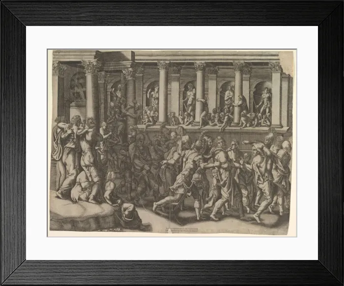 Framed Print : The Mocking of the Prisoners, ca. 1540. Creator: Giorgio Ghisi Framed Print : The Mocking of the Prisoners, ca. 1540. Creator: Giorgio Ghisi