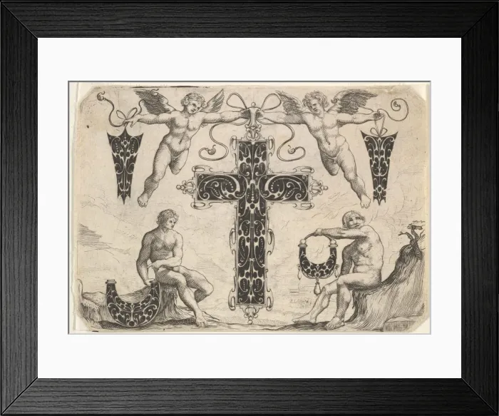 Framed Print : Cross-shaped Pendant and Four Other Motifs, 1622. Creator: Giovanni Battista Costantini Framed Print : Cross-shaped Pendant and Four Other Motifs, 1622. Creator: Giovanni Battista Costantini