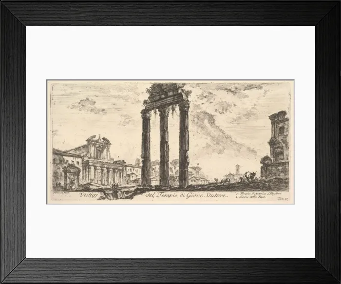 Framed Print : Plate 10: Ruins of the Temple of Jupiter Stator (Jupiter the Supporter). 1. Temple of Framed Print : Plate 10: Ruins of the Temple of Jupiter Stator (Jupiter the Supporter). 1. Temple of
