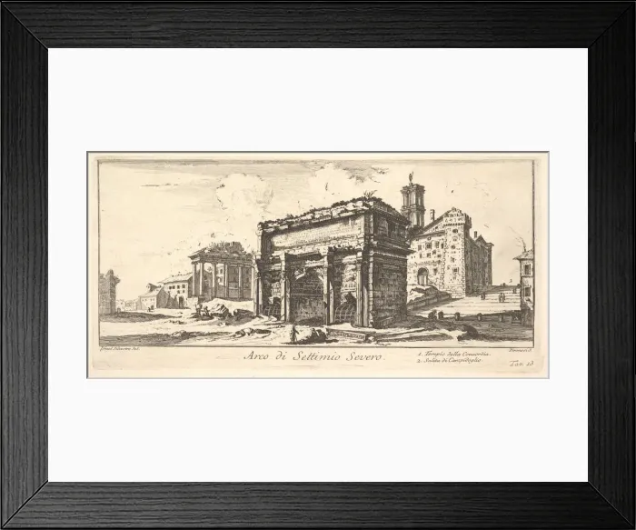 Framed Print : Plate 13: Arch of Settimius Severus 1. Temple of Concord. 2. Ascent to the Capitoline Framed Print : Plate 13: Arch of Settimius Severus 1. Temple of Concord. 2. Ascent to the Capitoline