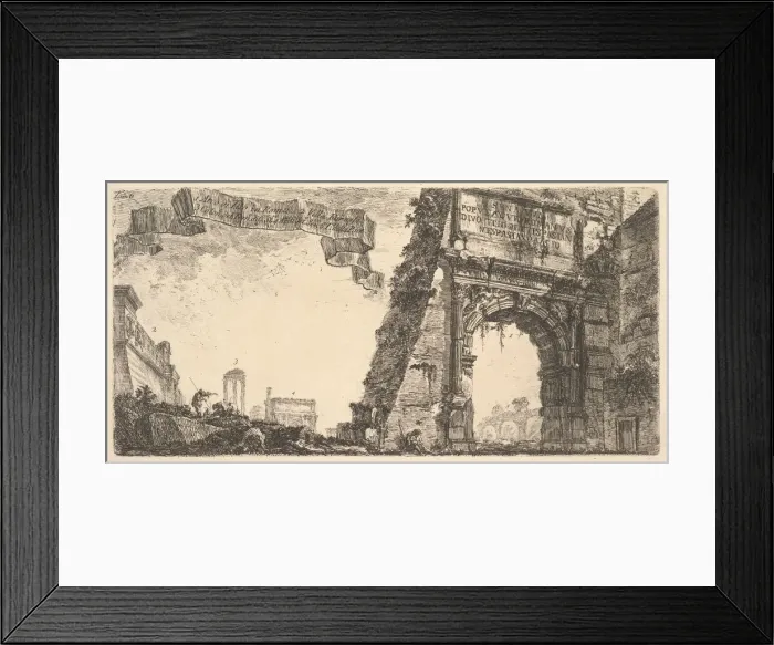 Framed Print : Plate 6: 1. Arch of Titus. 2. Villa Farnese. 3. Columns of the Temple of Jupiter Stato Framed Print : Plate 6: 1. Arch of Titus. 2. Villa Farnese. 3. Columns of the Temple of Jupiter Stato