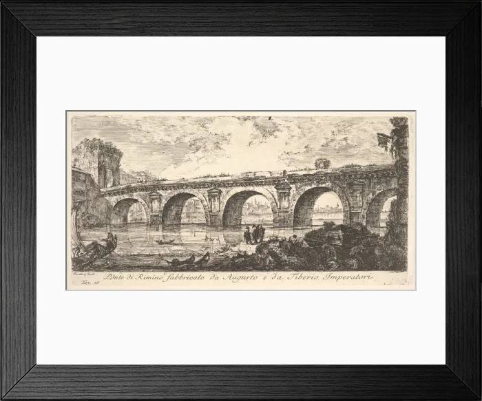 Framed Print : Plate 16: The Bridge at Rimini built by the Emperors Augustus and Tiberius (Ponte di R Framed Print : Plate 16: The Bridge at Rimini built by the Emperors Augustus and Tiberius (Ponte di R