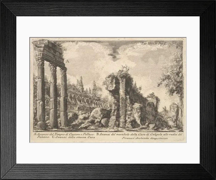 Framed Print : Remains of the Temple of Castor and Pollux... ( Avanzo del Tempio di Castore e Framed Print : Remains of the Temple of Castor and Pollux... ( Avanzo del Tempio di Castore e