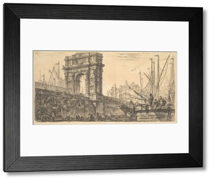 Framed Print : Plate 28: Arch of Trajan in Ancona (Arco di Trajano in Ancona), ca. 1748 Framed Print : Plate 28: Arch of Trajan in Ancona (Arco di Trajano in Ancona), ca. 1748