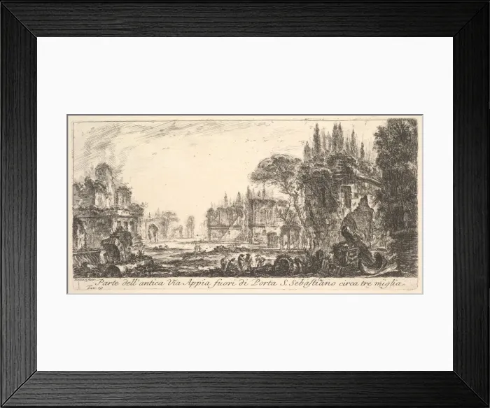 Framed Print : Plate 19: Part of the ancient Appian Way about three miles outside Porta S. Sebastiano Framed Print : Plate 19: Part of the ancient Appian Way about three miles outside Porta S. Sebastiano