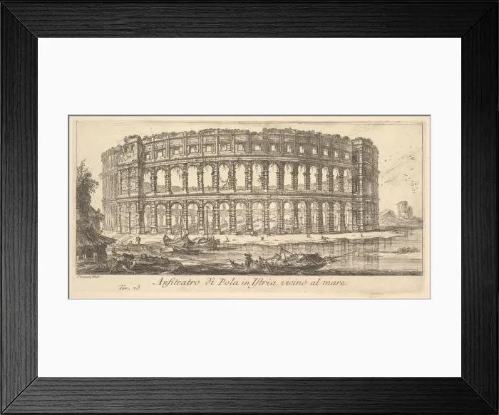 Framed Print : Plate 23: Amphitheater of Pola in Istria near the sea (Anfiteatro di Pola in Istria vi Framed Print : Plate 23: Amphitheater of Pola in Istria near the sea (Anfiteatro di Pola in Istria vi