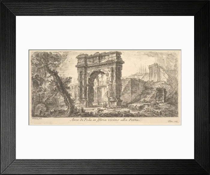 Framed Print : Plate 24: Arch of Pola in Istria near the Gate (Arco di Pola in Istria vicino alla Por
