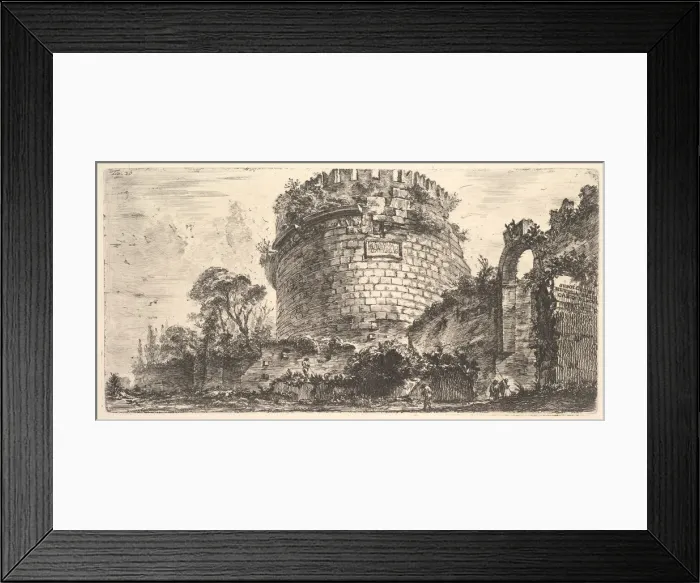 Framed Print : Plate 20: Tomb of Caecilia Metella called the Capo di Bove (Ox Head) (Sepolcro di Mete Framed Print : Plate 20: Tomb of Caecilia Metella called the Capo di Bove (Ox Head) (Sepolcro di Mete