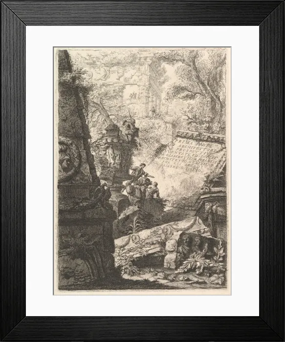 Framed Print : Frontispiece: Prima Parte di Architetture, e Prospettive, Rome, ca. 1750