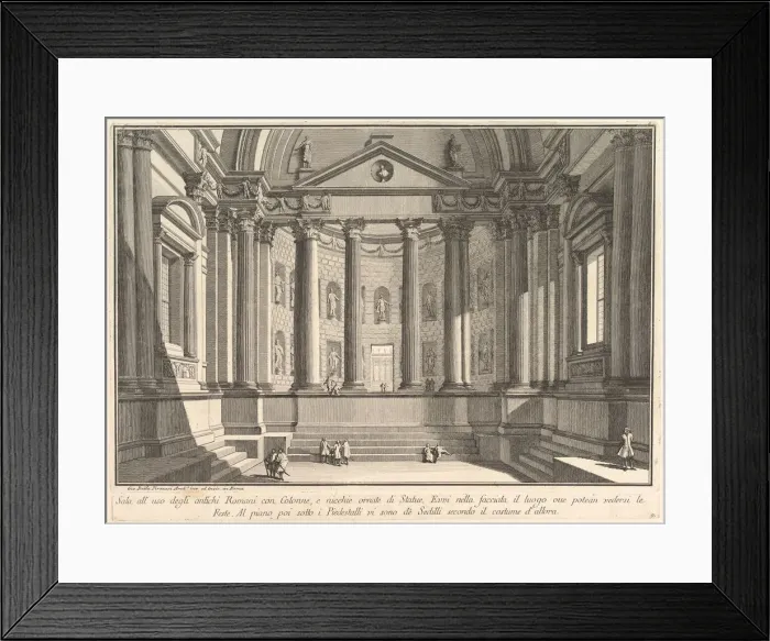 Framed Print : Colonnaded hall according to the custom of the ancient Romans, and niches adorned with Framed Print : Colonnaded hall according to the custom of the ancient Romans, and niches adorned with